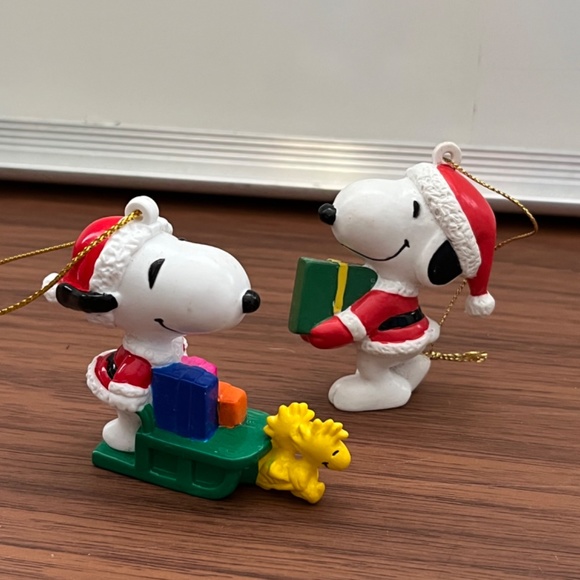Snoopy/Woodstock/Peanuts Christmas ornaments Set(2) Holiday Vintage. - Picture 7 of 8